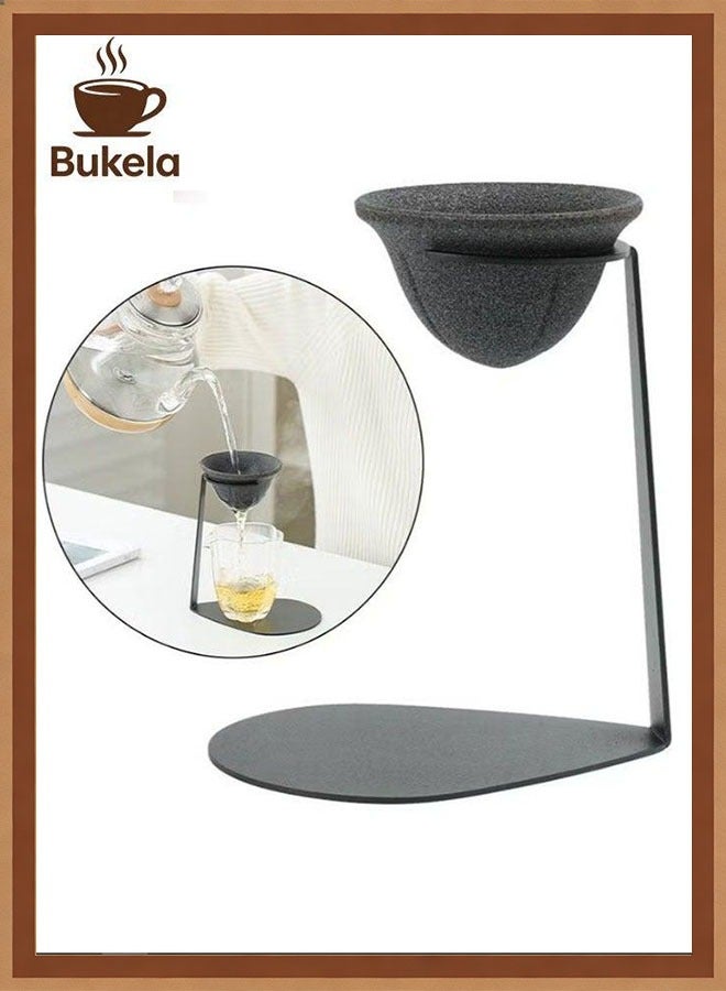 كيلا قمع حجري v60 فلتر حجري ماكينة صنع القهوة ذات المصفاة، ماكينة صنع القهوة ذات المصفاة القابلة لإعادة الاستخدام، مع حامل وأدوات تنظيف - Image 1